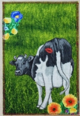 Finally, I couldn't help making a card with this cow, who has been in my stash for some time!